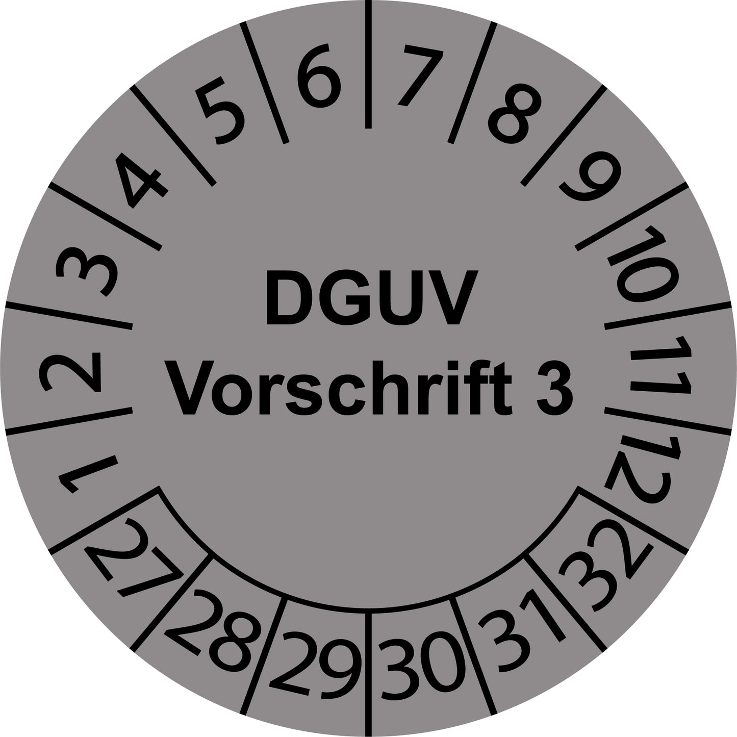 Mehrjahresprüfetiketten, DGUV Vorschrift 3, Startjahr: 2027 aus Papier oder Plastik