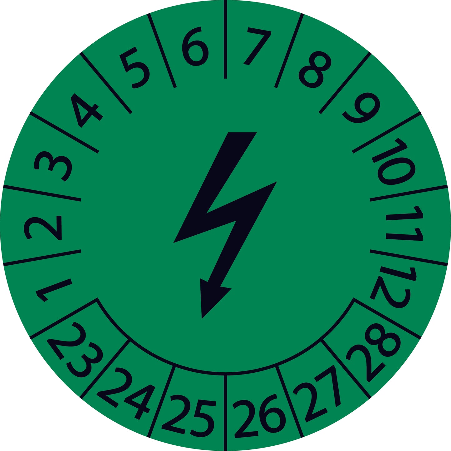 Mehrjahresprüfetiketten, Elektrogeräte, Startjahr: 2023 aus Papier oder Plastik