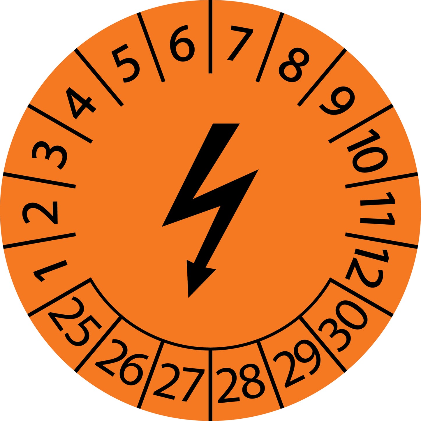 Mehrjahresprüfetiketten, Elektrogeräte, Startjahr: 2025 aus Papier oder Plastik