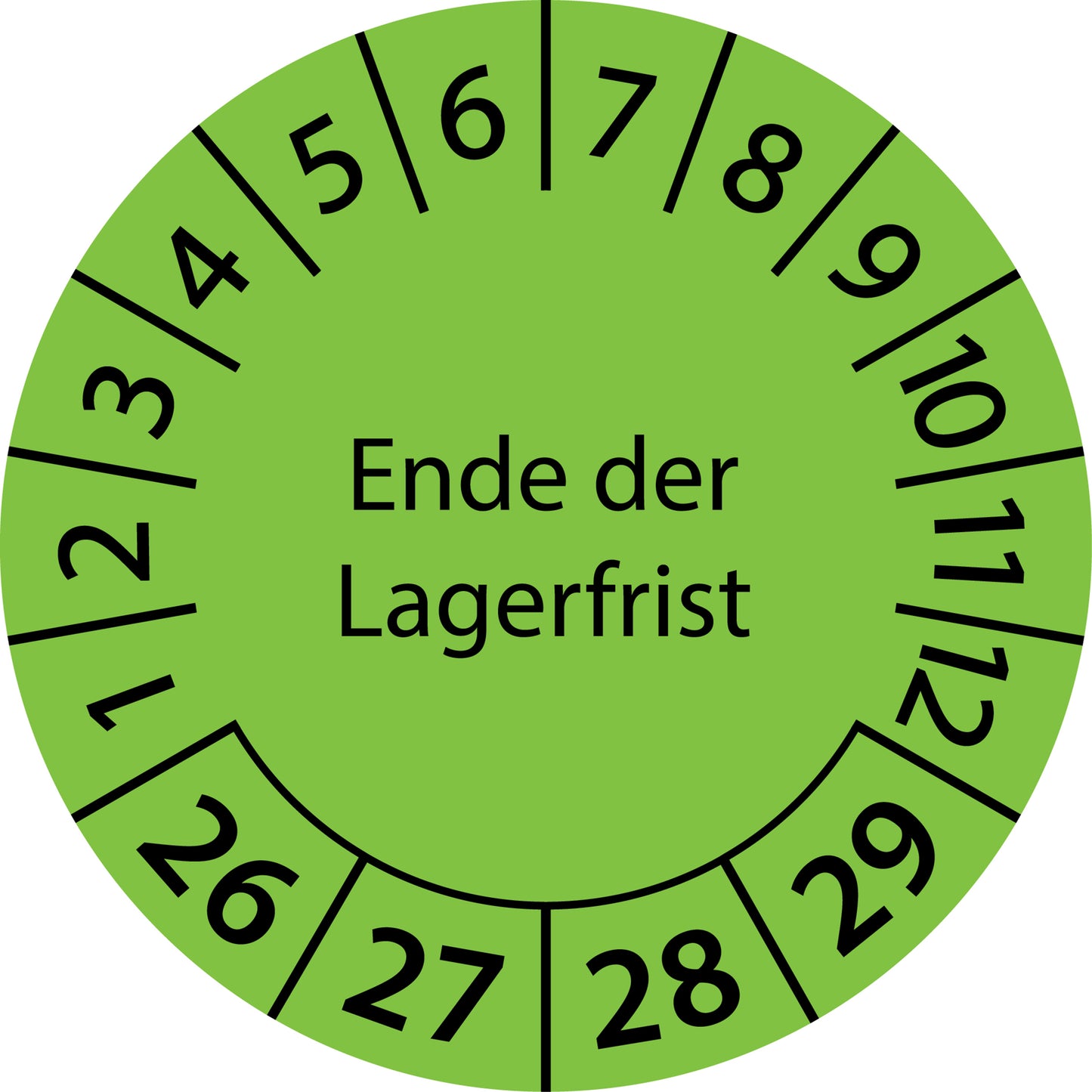 Mehrjahresprüfetiketten, Ende der Lagerfrist, Startjahr: 2026 aus Papier oder Plastik