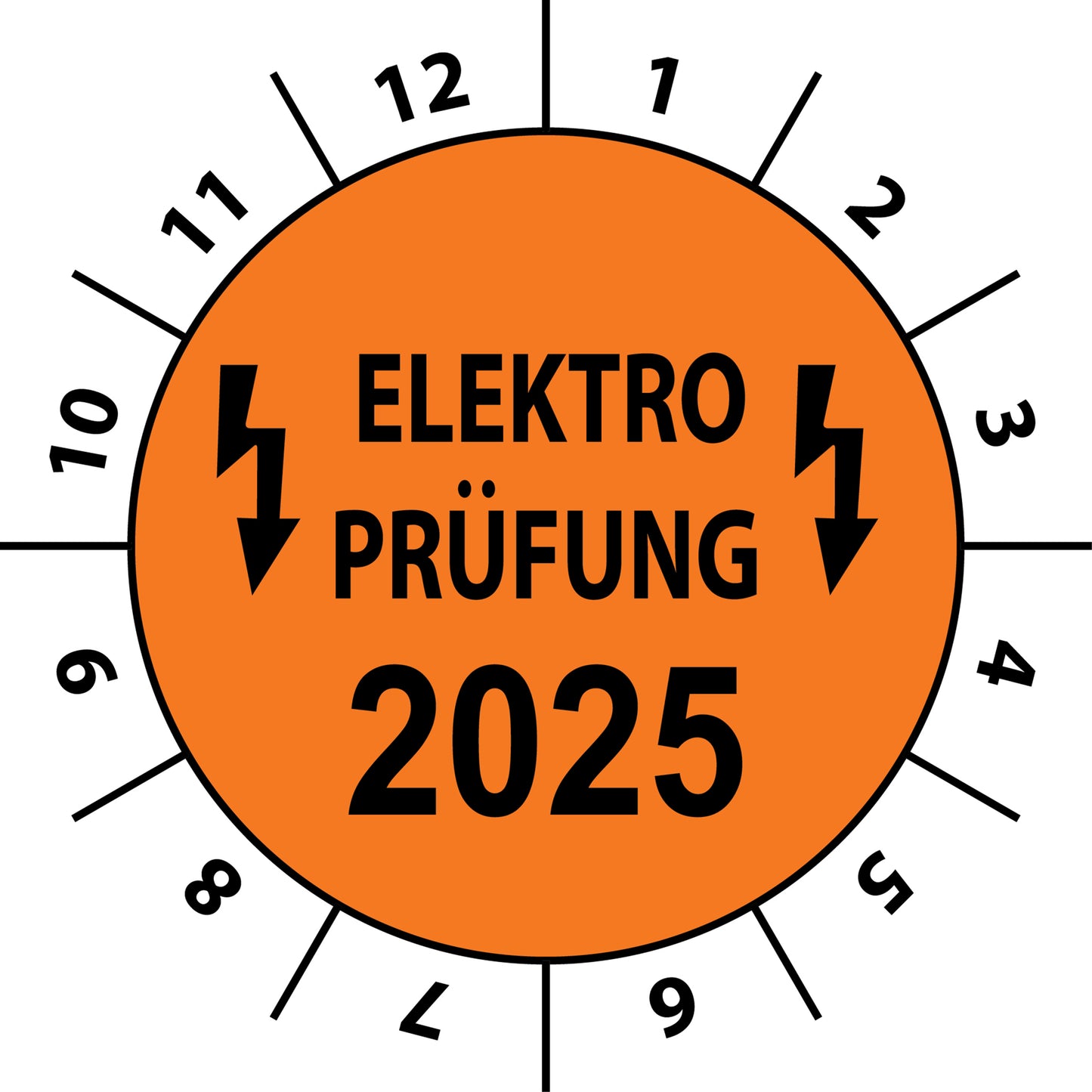 Einjahresprüfetiketten, Elektroprüfung, Startjahr: 2025 aus Papier oder Plastik