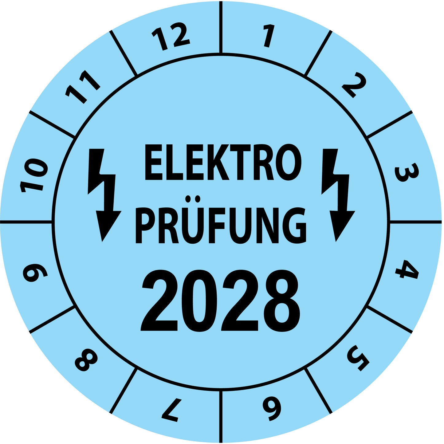 Einjahresprüfetiketten, Elektroprüfung, Startjahr: 2028 aus Papier oder Plastik
