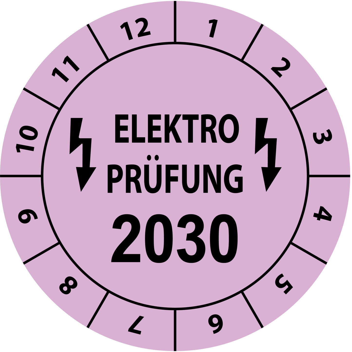 Einjahresprüfetiketten, Elektroprüfung, Startjahr: 2030 aus Papier oder Plastik