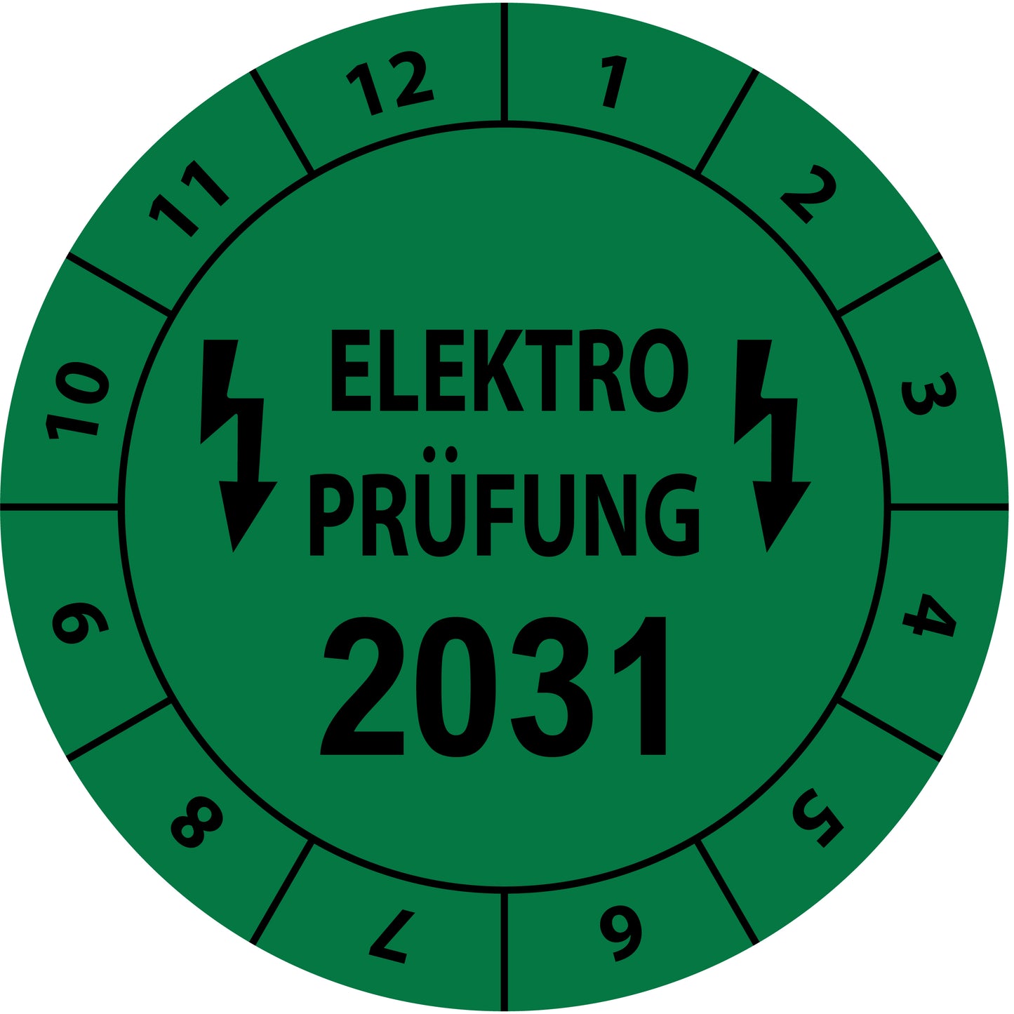 Einjahresprüfetiketten, Elektroprüfung, Startjahr: 2031 aus Papier oder Plastik