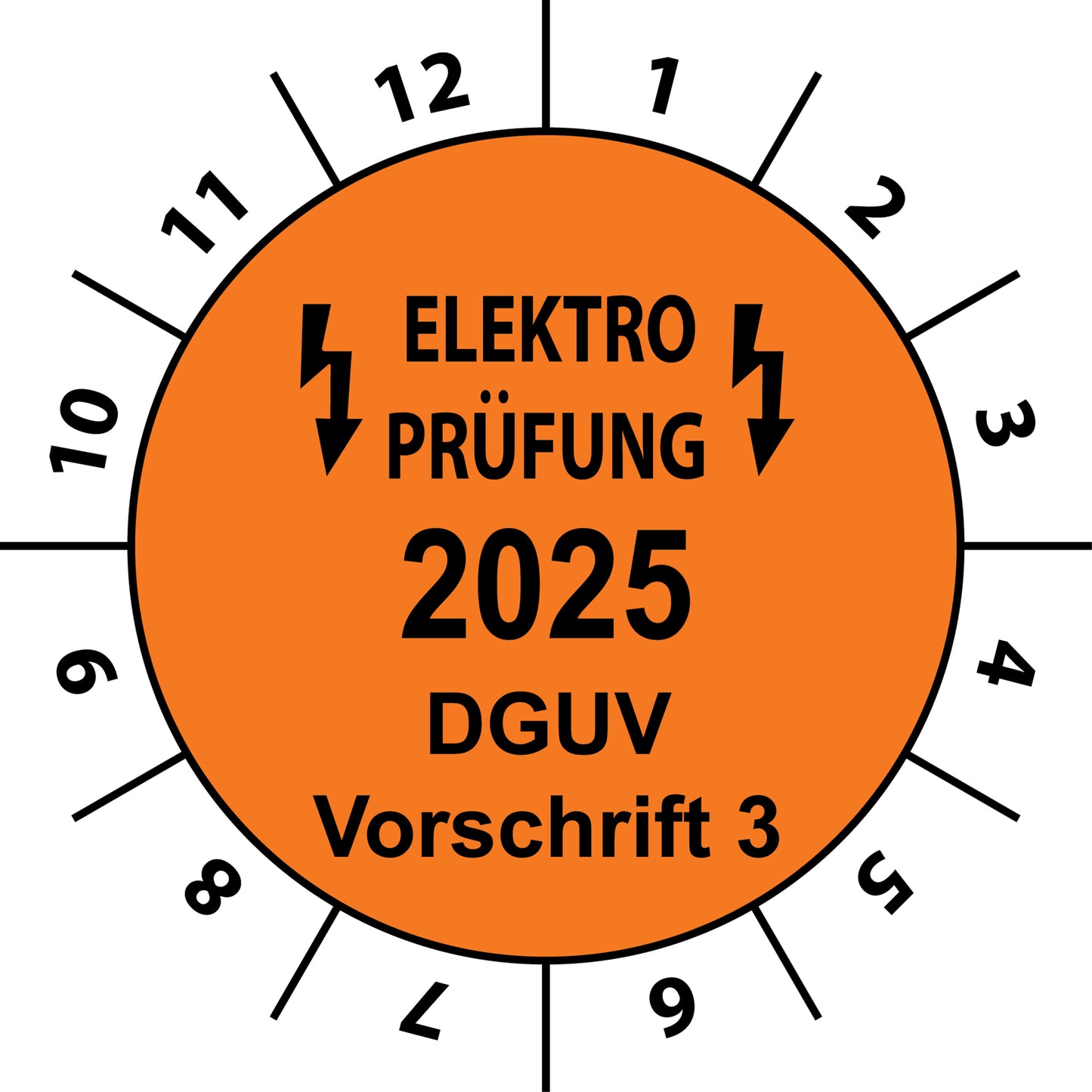 Einjahresprüfetiketten, Elektroprüfung, DGUVV 3, Startjahr: 2025 aus Papier oder Plastik