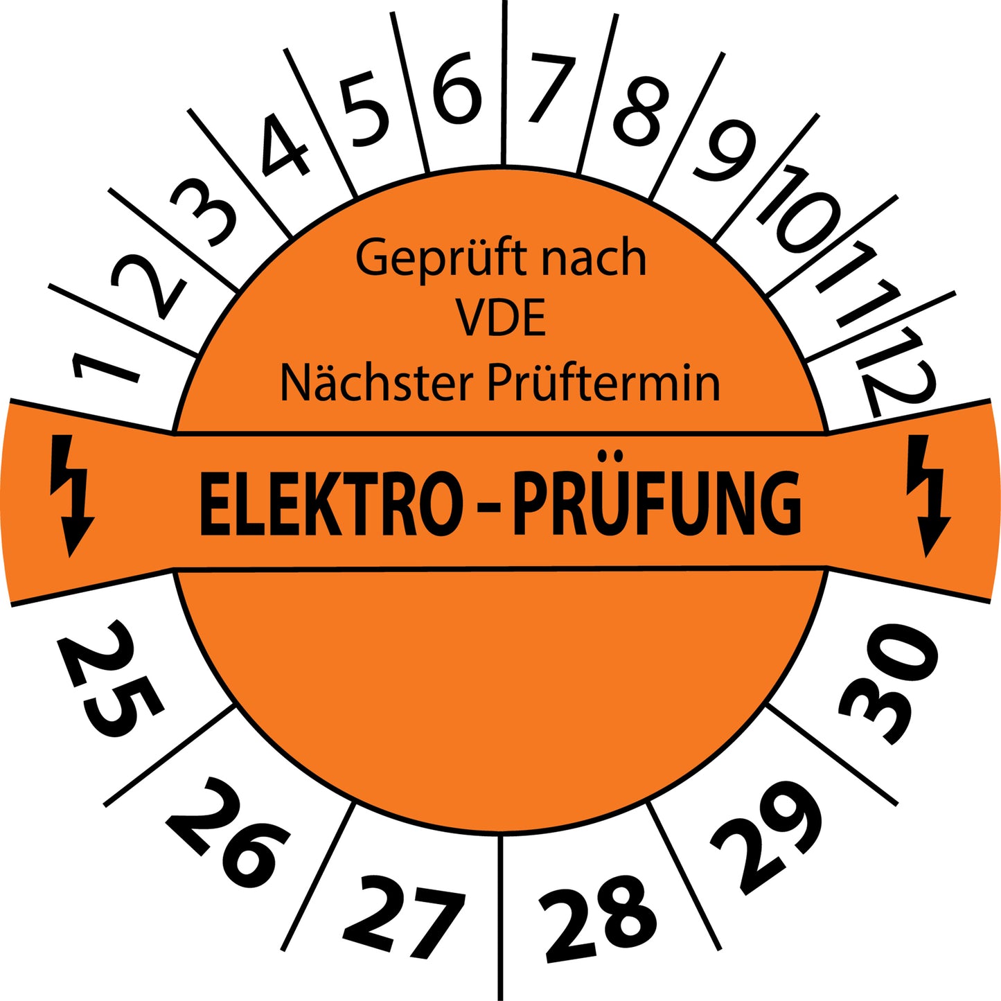 Mehrjahresprüfetiketten, Geprüft nach VDE, Nächster Prüftermin, Elektroprüfung Startjahr: 2025 aus Papier oder Plastik
