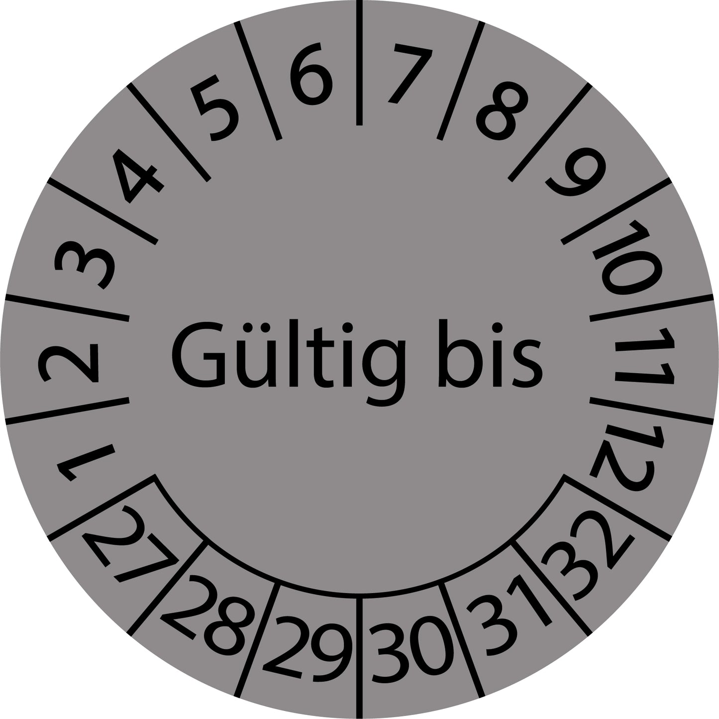 Mehrjahresprüfetiketten, Gültig bis, Startjahr: 2027 aus Papier oder Plastik