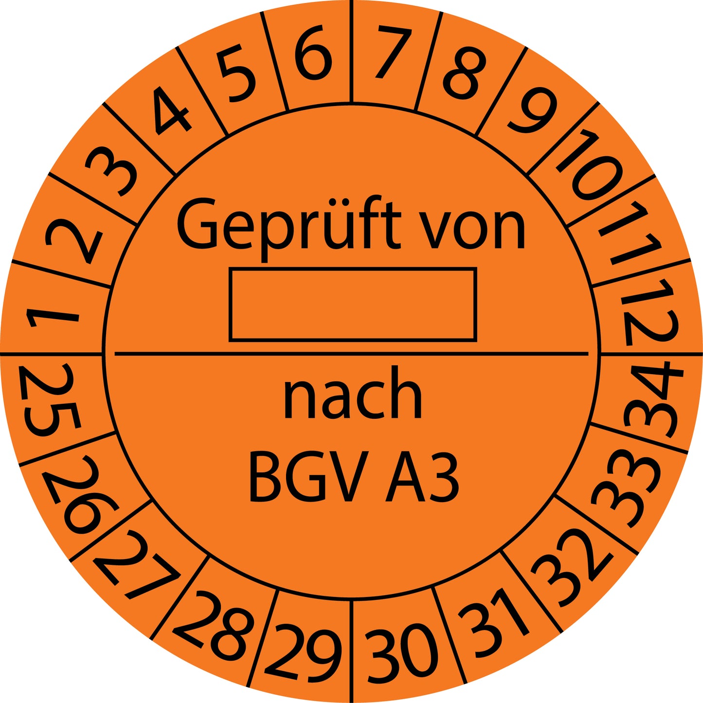 Mehrjahresprüfetiketten, Geprüft von ..., nach BGV A3, Startjahr: 2025 aus Papier oder Plastik