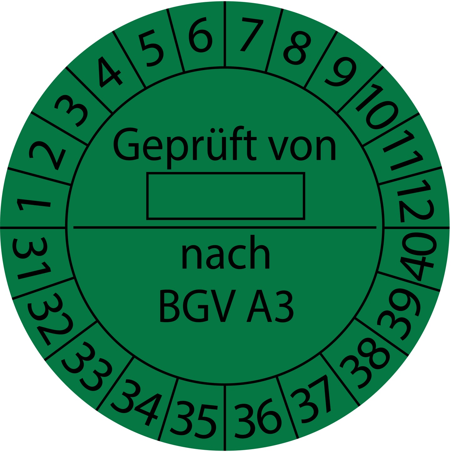 Mehrjahresprüfetiketten, Geprüft von ..., nach BGV A3, Startjahr: 2031 aus Papier oder Plastik