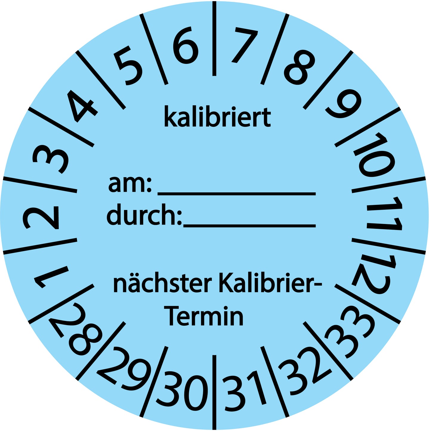 Mehrjahresprüfetiketten, Kalibriert am..., durch..., nächster Termin, Startjahr: 2028 aus Papier oder Plastik (Kopie)