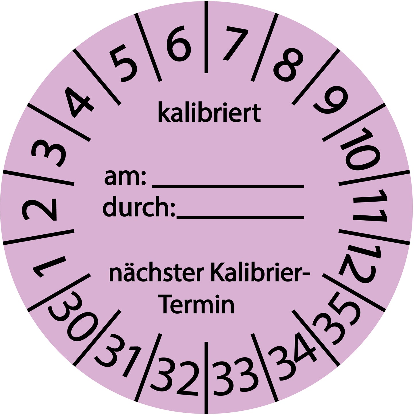 Mehrjahresprüfetiketten, Kalibriert am..., durch..., nächster Termin, Startjahr: 2030 aus Papier oder Plastik