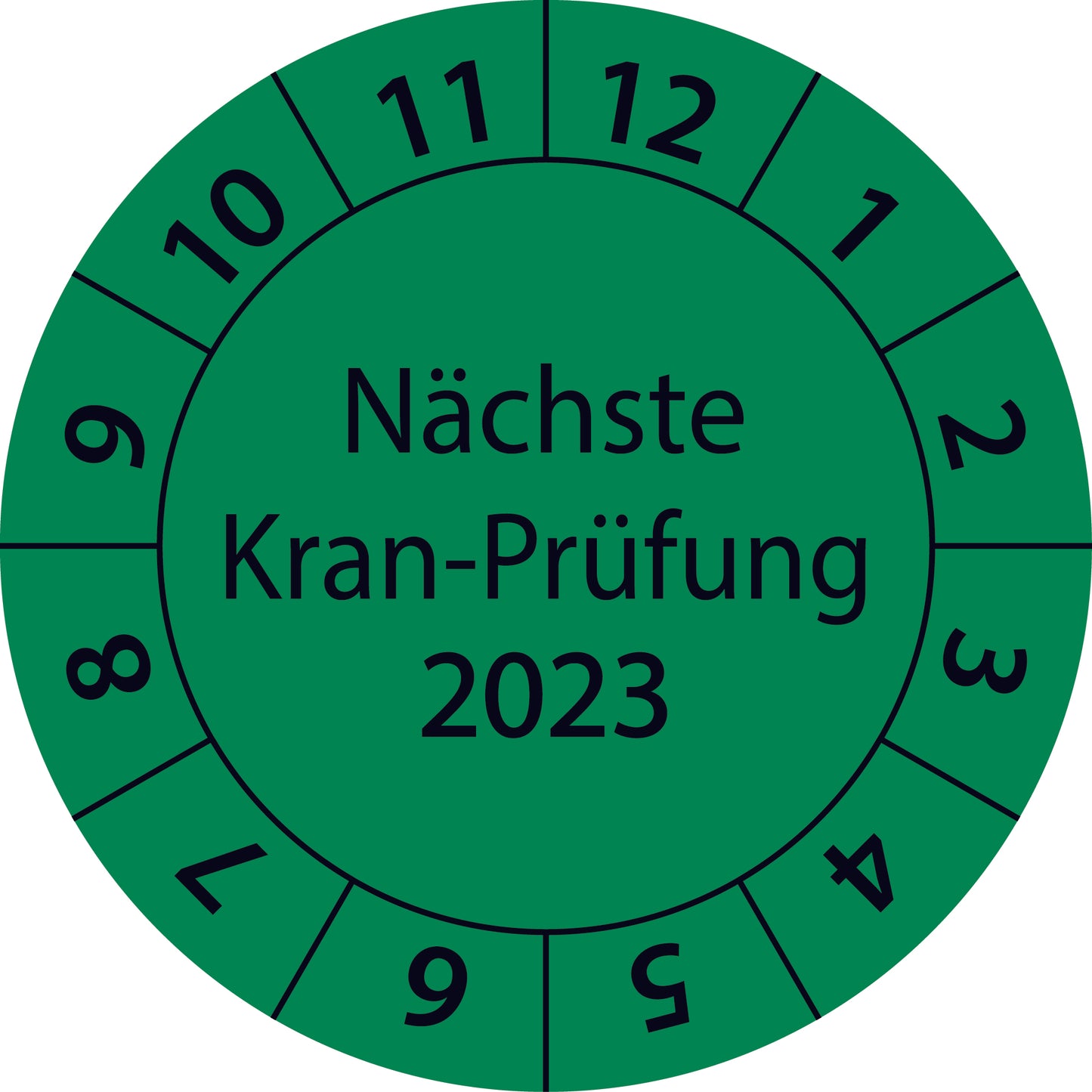 Mehrjahresprüfetiketten, Nächste Kran-Prüfung, Startjahr: 2023 aus Papier oder Plastik