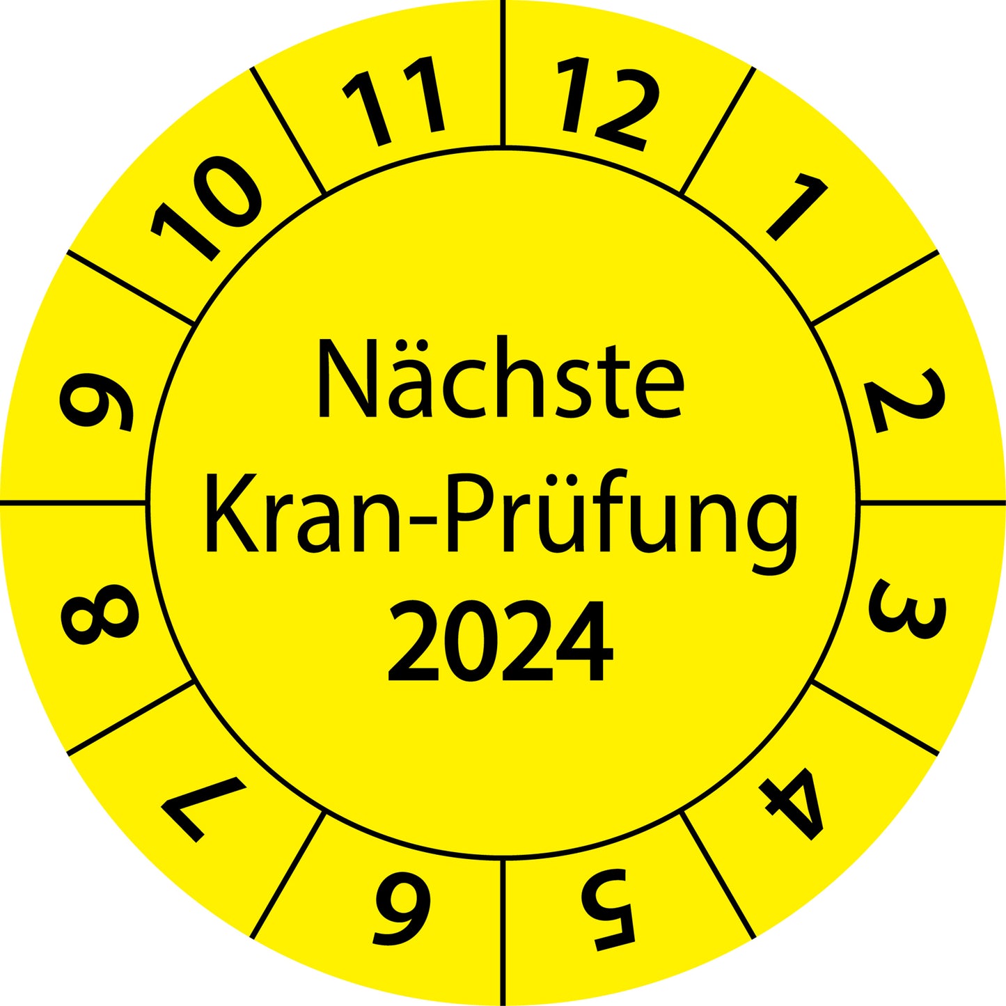 Einjahresprüfetiketten, Nächste Kran-Prüfung, Startjahr: 2024 aus Papier oder Plastik