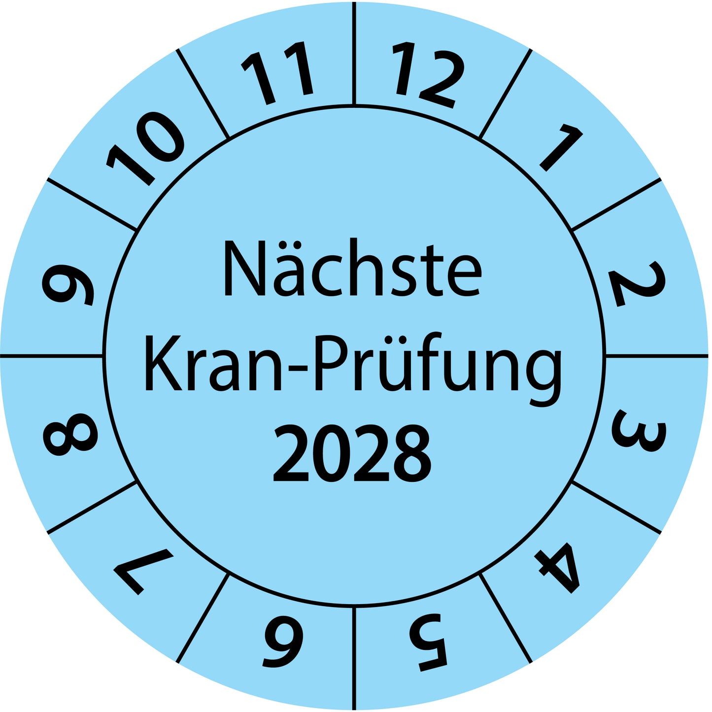 Einjahresprüfetiketten, Nächste Kran-Prüfung, Startjahr: 2028 aus Papier oder Plastik