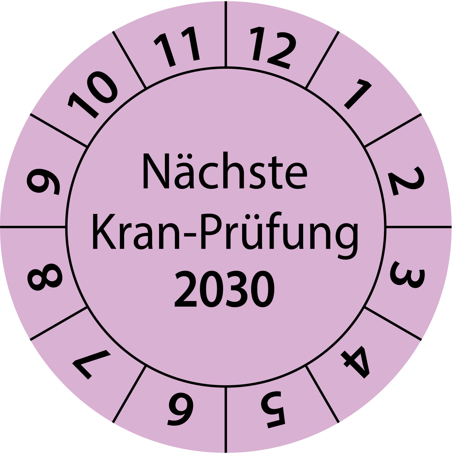 Einjahresprüfetiketten, Nächste Kran-Prüfung, Startjahr: 2030 aus Papier oder Plastik