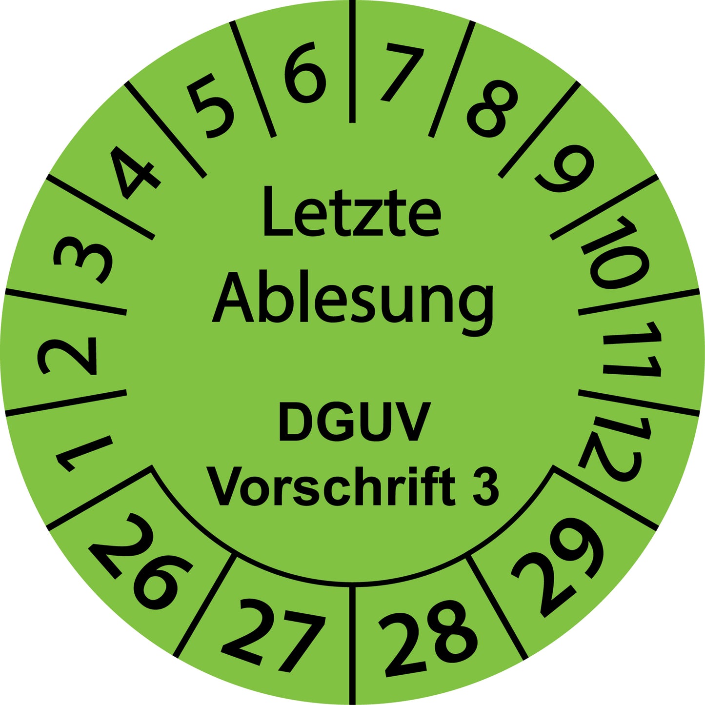 Mehrjahresprüfetiketten, Letzte Ablesung, DGUV Vorschrift 3, Startjahr: 2026 aus Papier oder Plastik