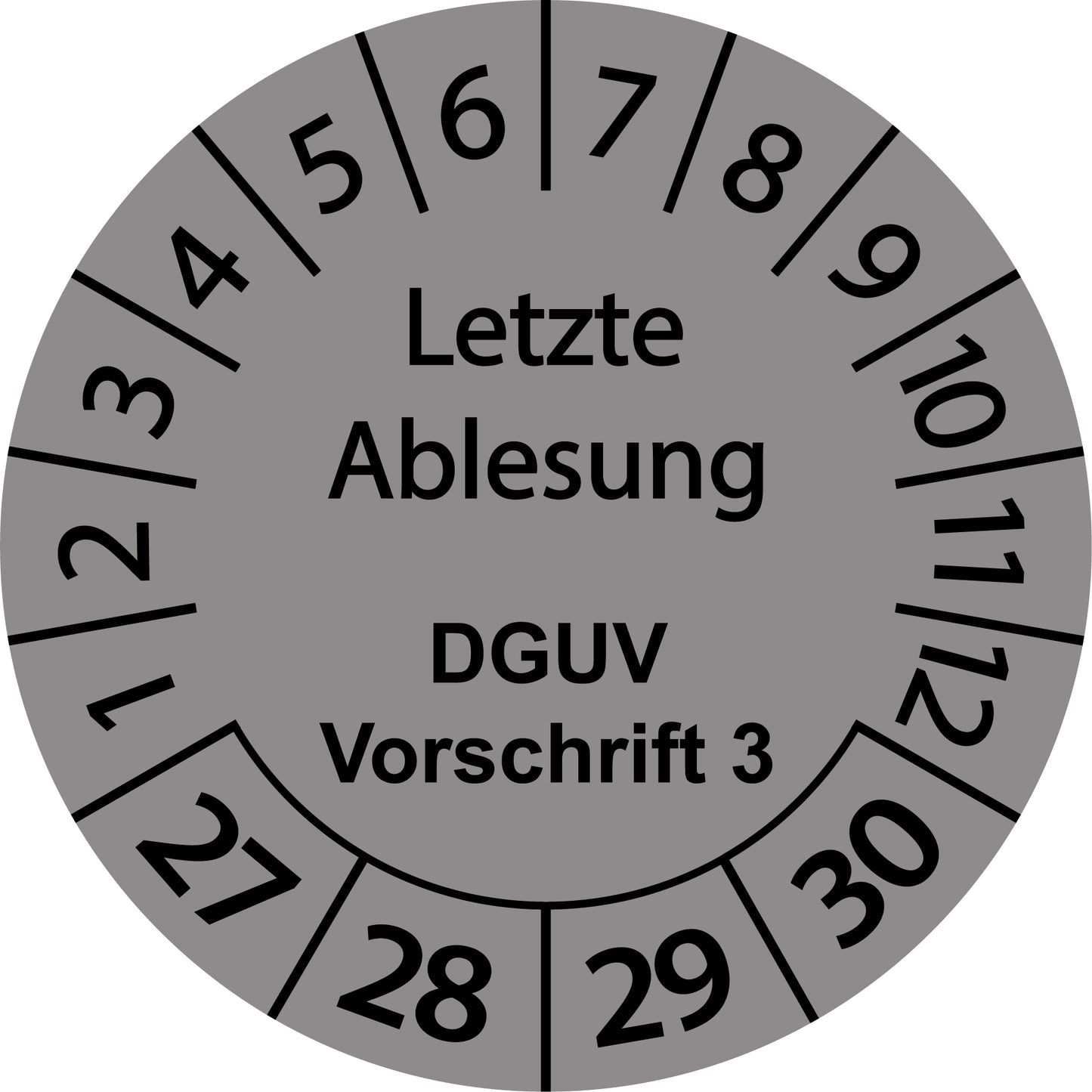 Mehrjahresprüfetiketten, Letzte Ablesung, DGUV Vorschrift 3, Startjahr: 2027 aus Papier oder Plastik