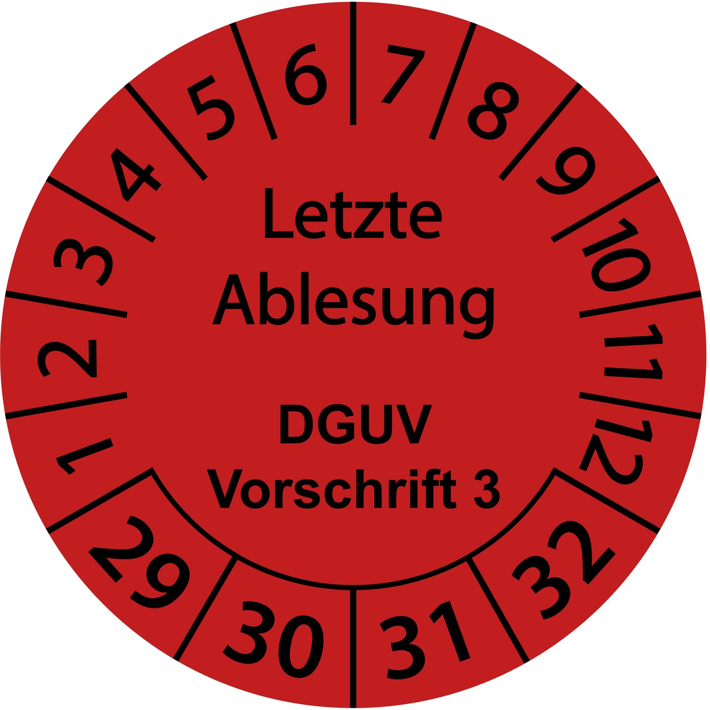 Mehrjahresprüfetiketten, Letzte Ablesung, DGUV Vorschrift 3, Startjahr: 2029 aus Papier oder Plastik