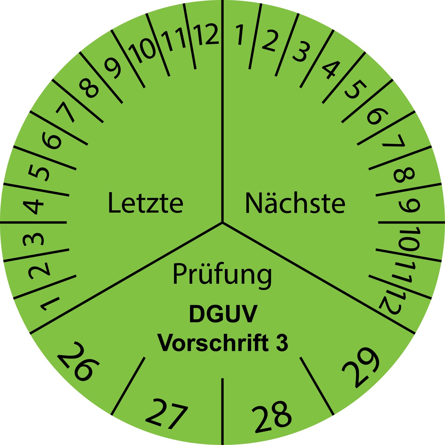 Mehrjahresprüfetiketten, Letzte & Nächste Prüfung, DGUV Vorschrift 3, Startjahr: 2026 aus Papier oder Plastik