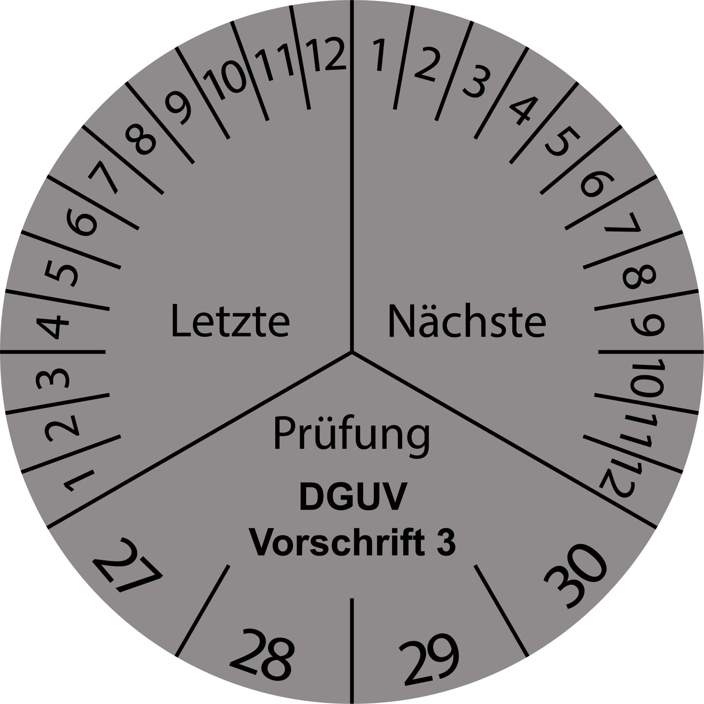 Mehrjahresprüfetiketten, Letzte & Nächste Prüfung, DGUV Vorschrift 3, Startjahr: 2027 aus Papier oder Plastik