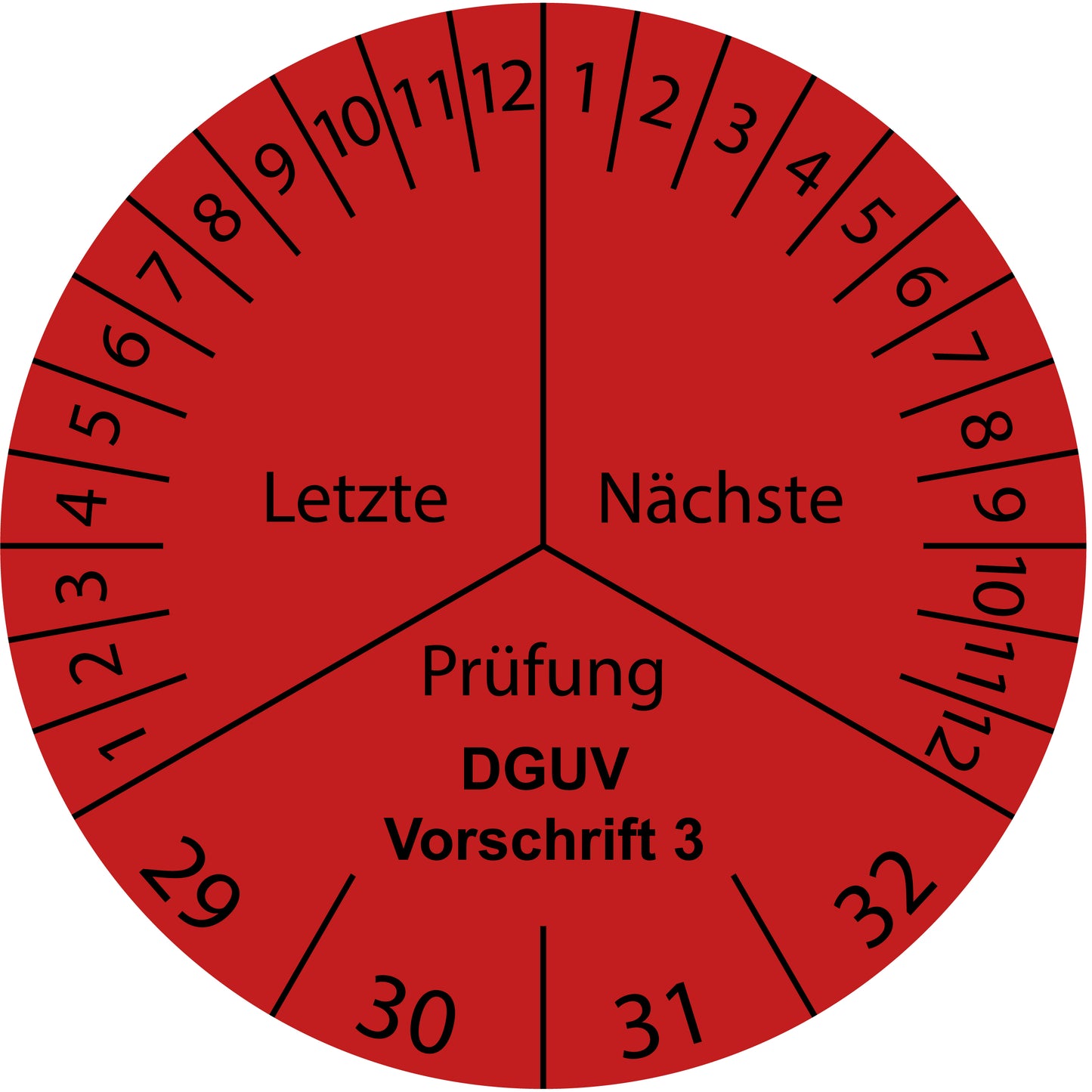 Mehrjahresprüfetiketten, Letzte & Nächste Prüfung, DGUV Vorschrift 3, Startjahr: 2029 aus Papier oder Plastik