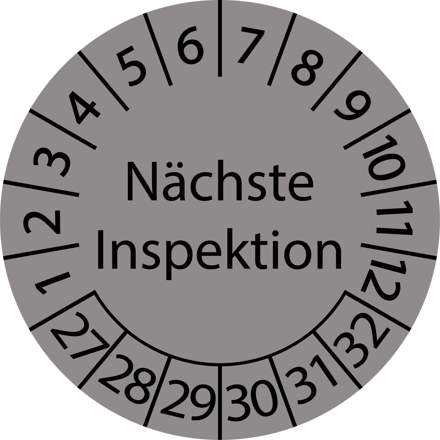 Mehrjahresprüfetiketten, Nächste Inspektion, Startjahr: 2027 aus Papier oder Plastik