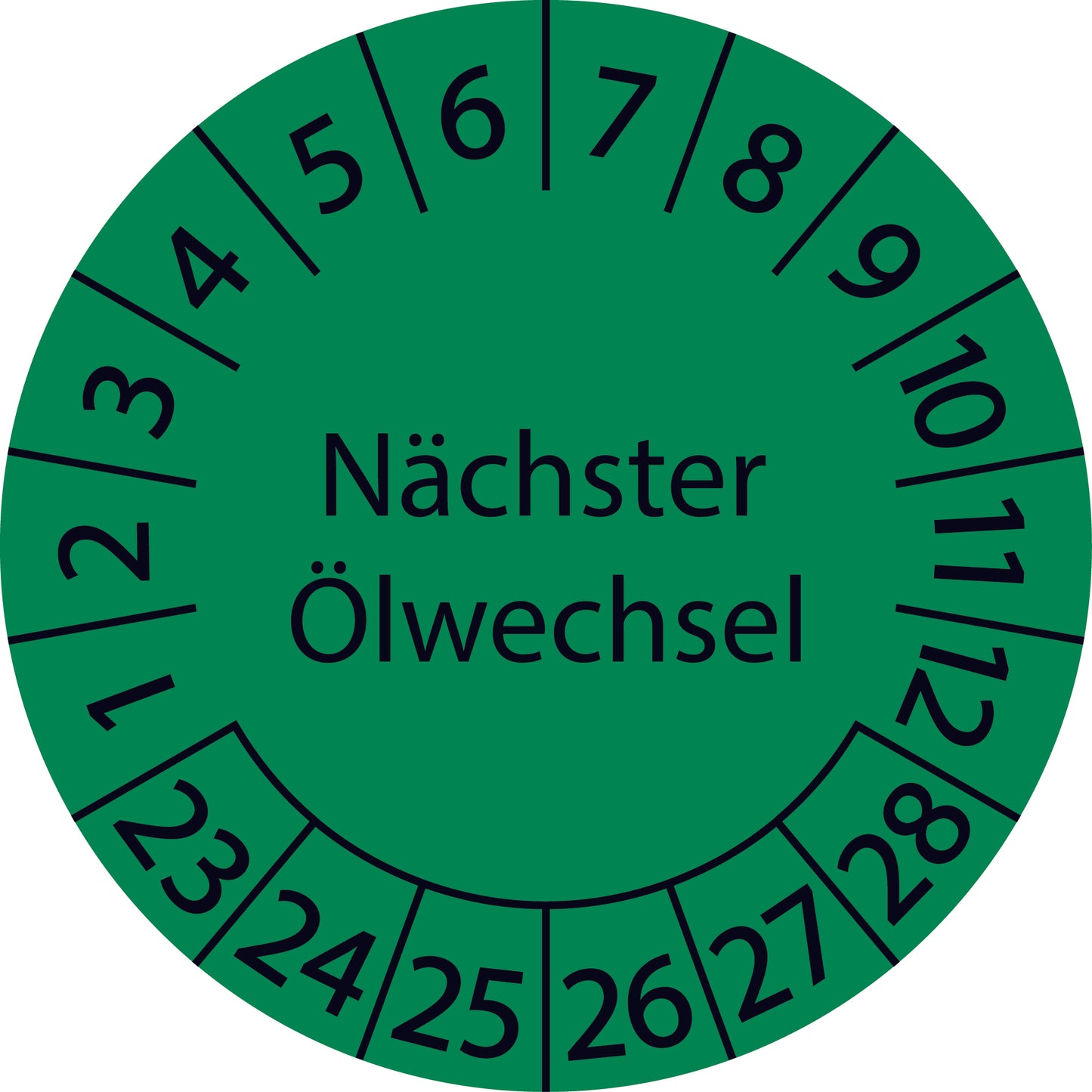 Mehrjahresprüfetiketten, Nächster Ölwechsel, Startjahr: 2023 aus Papier oder Plastik