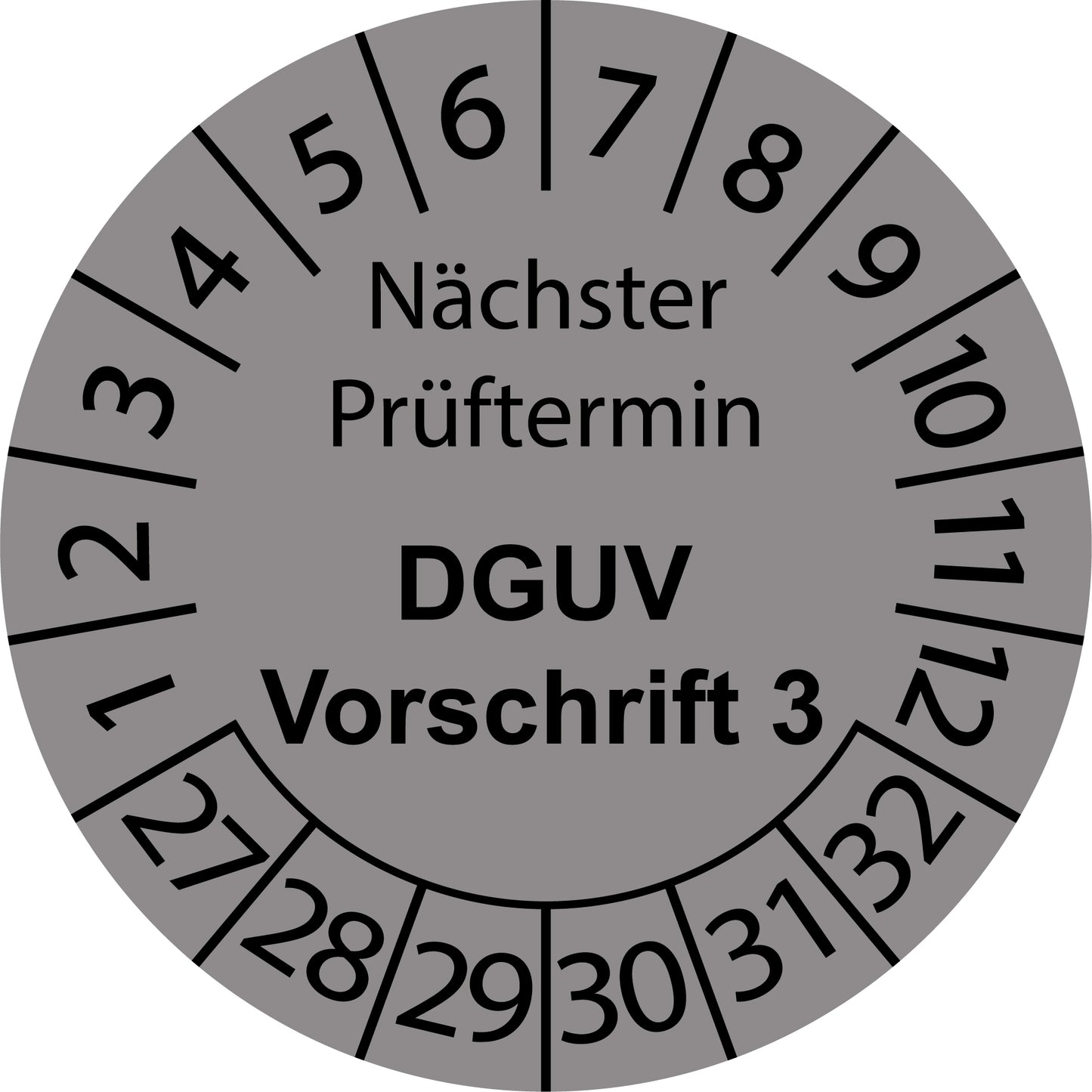 Mehrjahresprüfetiketten, Nächster Prüftermin, DGUV Vorschrift 3, Startjahr: 2027 aus Papier oder Plastik
