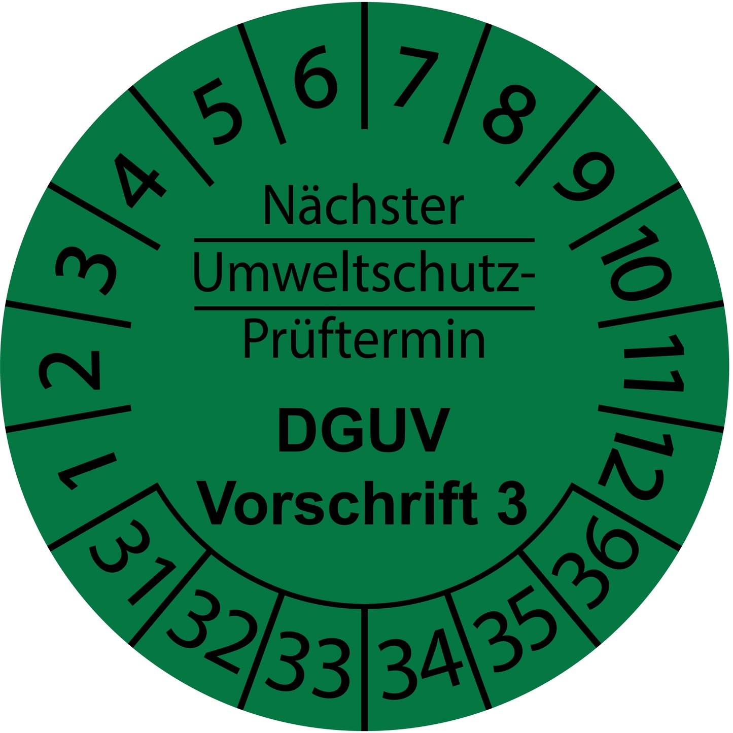 Mehrjahresprüfetiketten, Nächster Umweltschutz-Prüftermin, DGUV Vorschrift 3, Startjahr: 2031 aus Papier oder Plastik