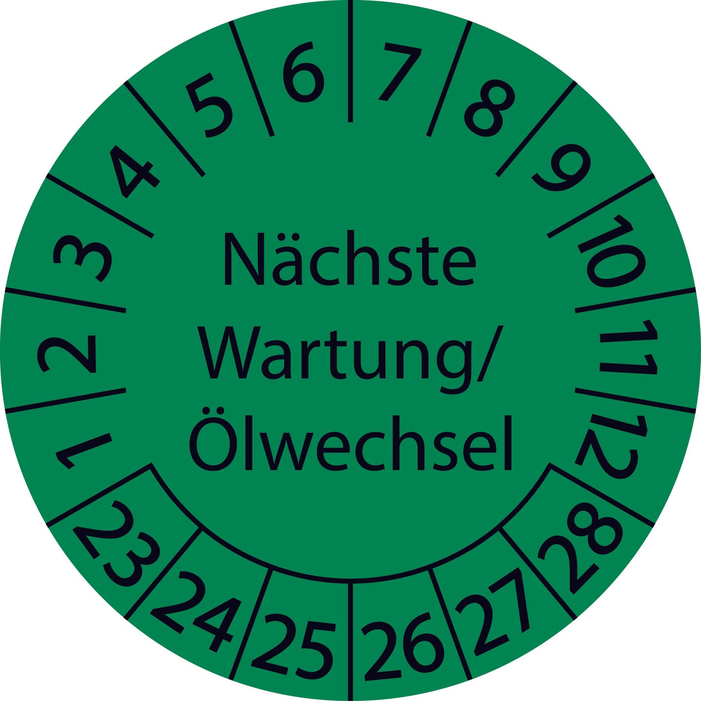 Mehrjahresprüfetiketten, Nächste Wartung/ Ölwechsel, Startjahr: 2023 aus Papier oder Plastik