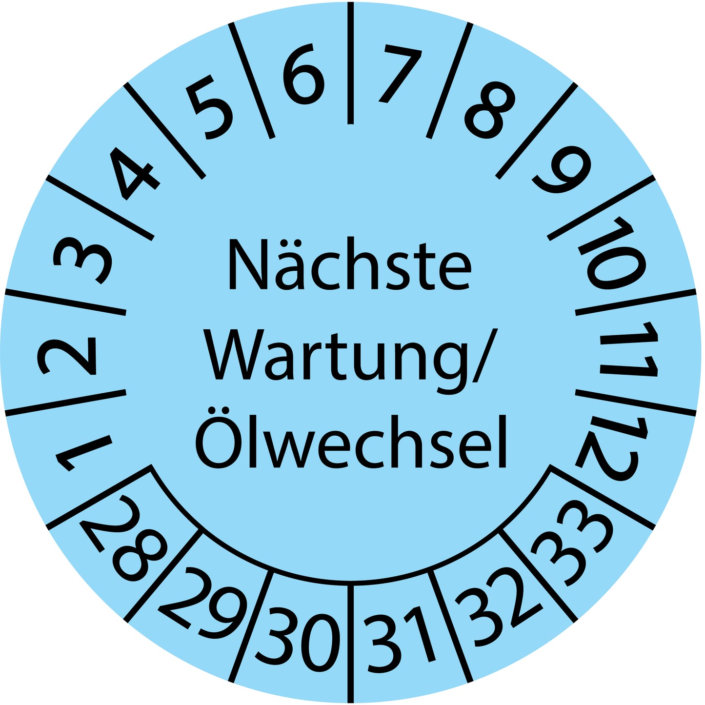 Mehrjahresprüfetiketten, Nächste Wartung/ Ölwechsel, Startjahr: 2028 aus Papier oder Plastik