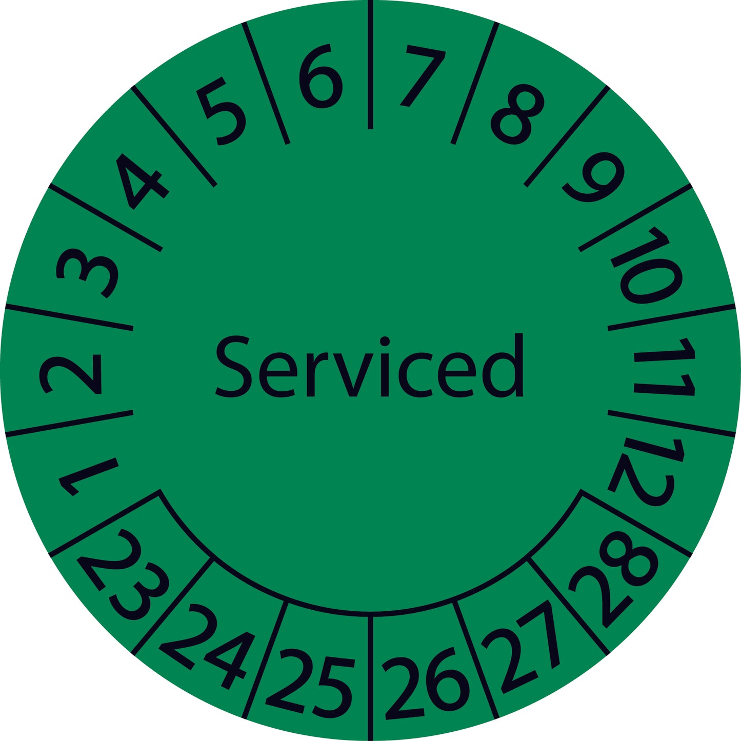 Mehrjahresprüfetiketten, Serviced, Startjahr: 2023 aus Papier oder Plastik