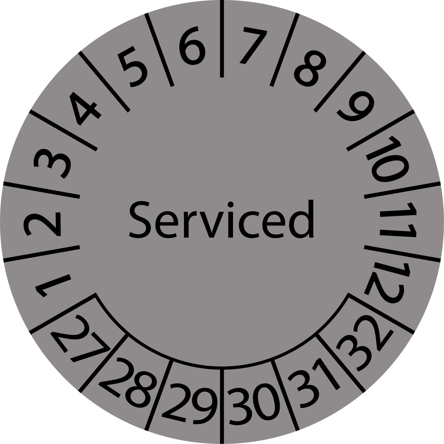 Mehrjahresprüfetiketten, Serviced, Startjahr: 2027 aus Papier oder Plastik