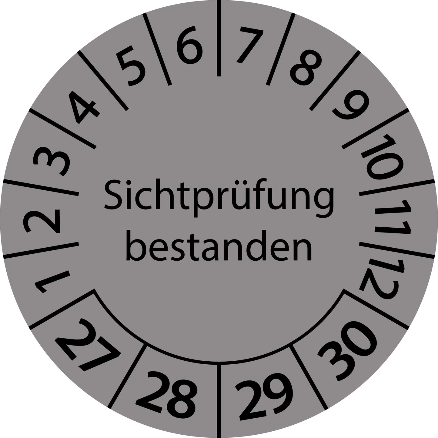 Mehrjahresprüfetiketten, Sichtprüfung bestanden, Startjahr: 2027 aus Papier oder Plastik