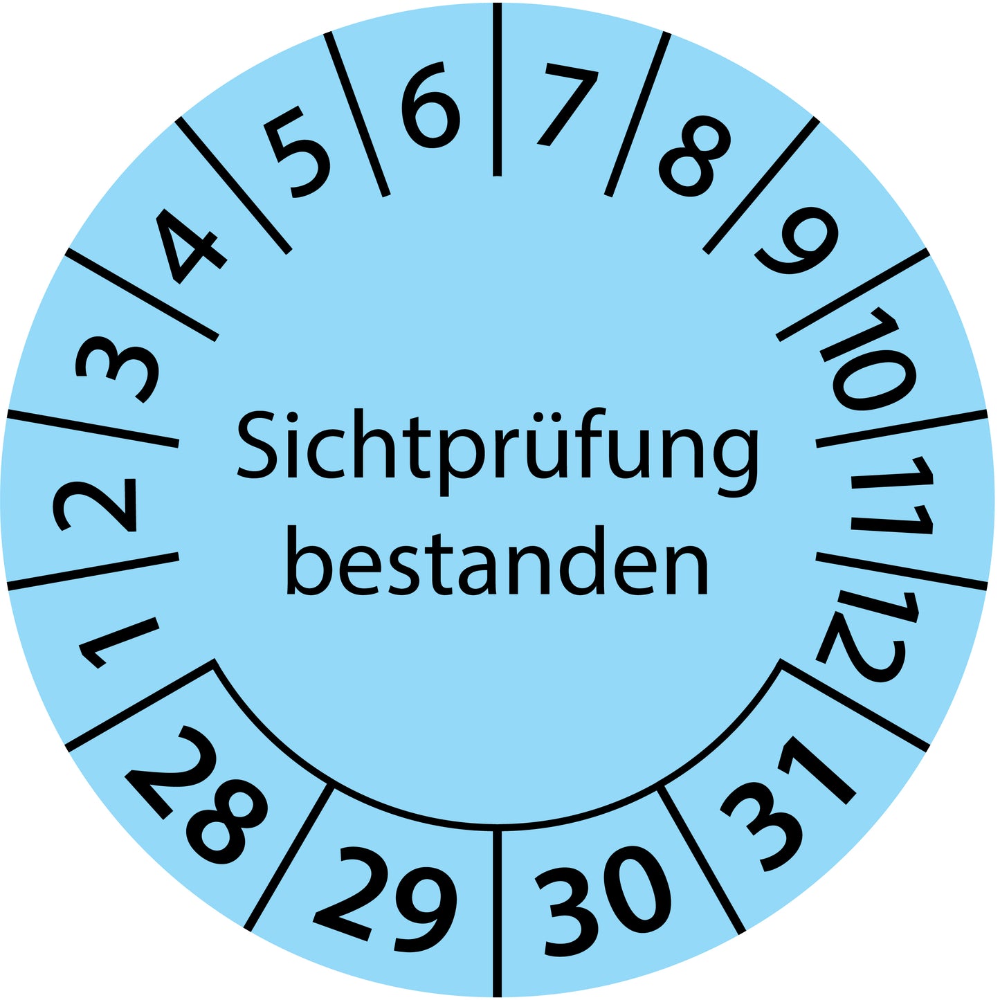 Mehrjahresprüfetiketten, Sichtprüfung bestanden, Startjahr: 2028 aus Papier oder Plastik