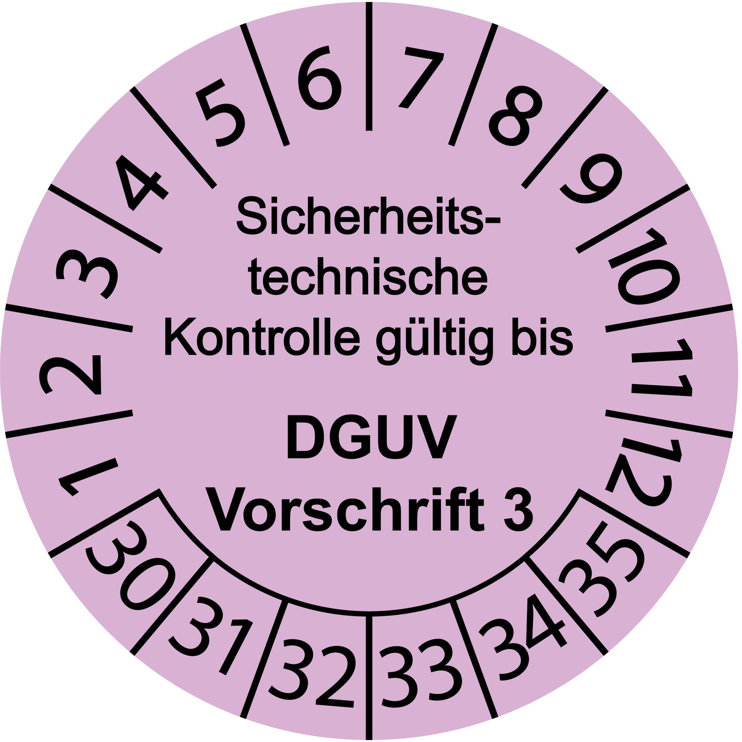 Mehrjahresprüfetiketten, Sicherheitstechnische Kontrolle, gültig bis, DGUV Vorschrift 3, Startjahr: 2030 aus Papier oder Plastik