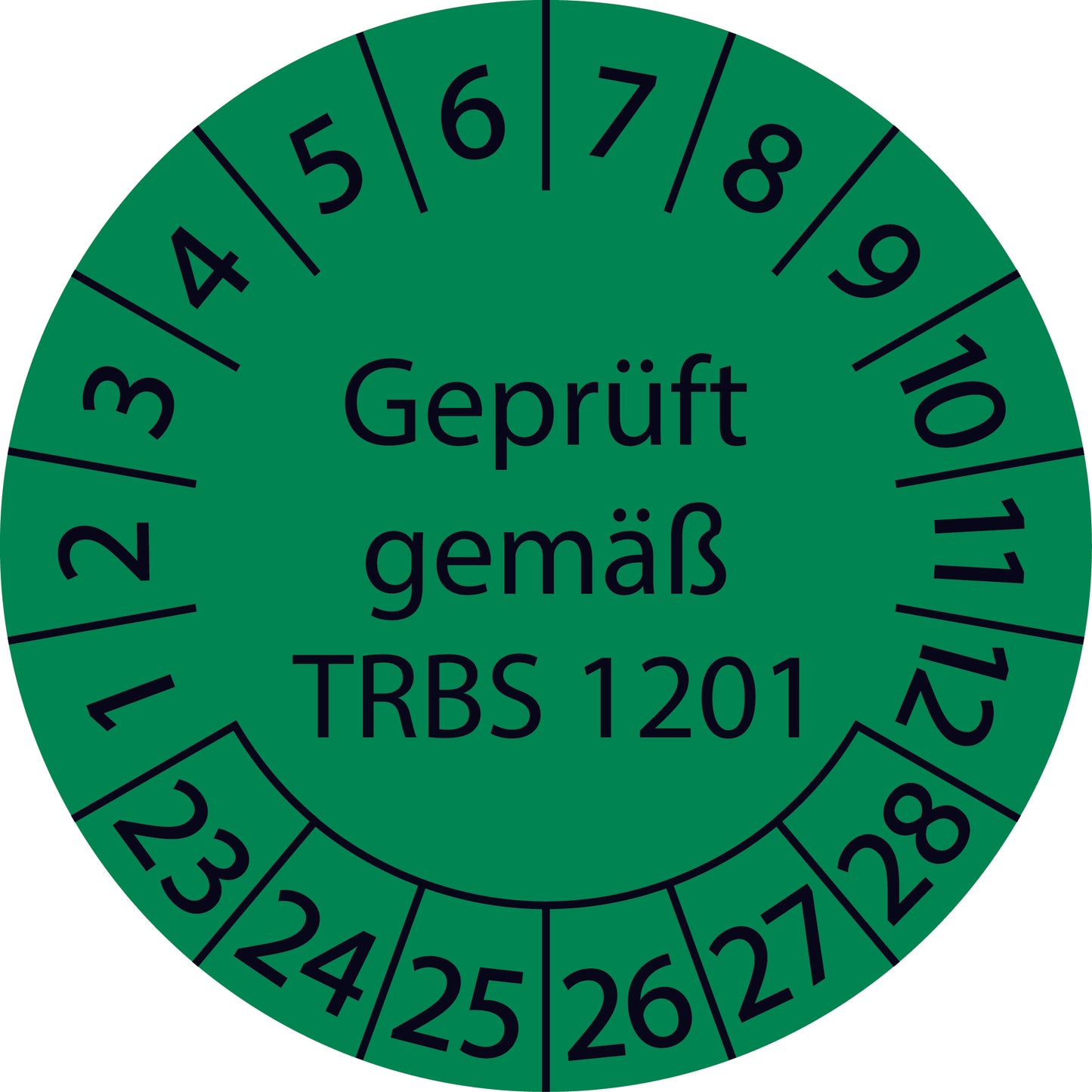Mehrjahresprüfetiketten, Geprüft gemäß TRBS 1201, Startjahr: 2023 aus Papier oder Plastik