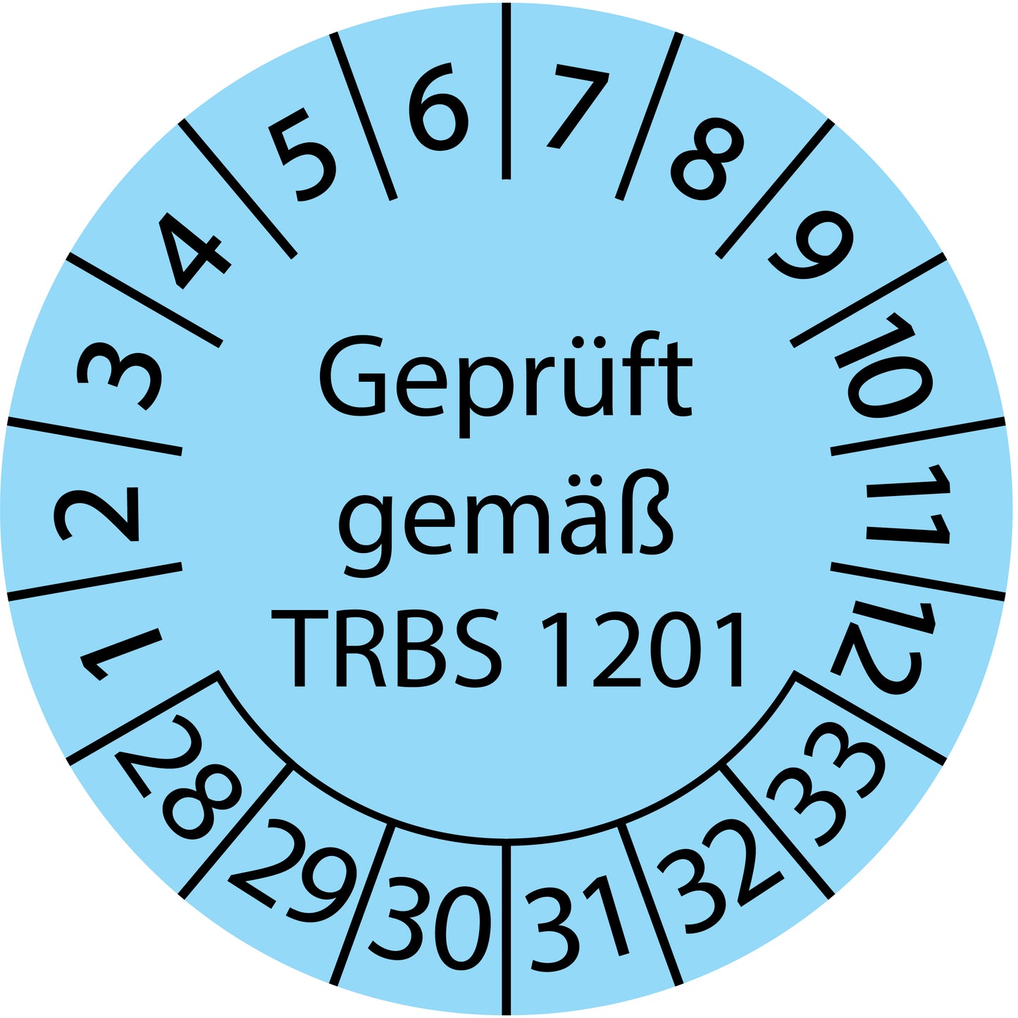 Mehrjahresprüfetiketten, Geprüft gemäß TRBS 1201, Startjahr: 2028 aus Papier oder Plastik