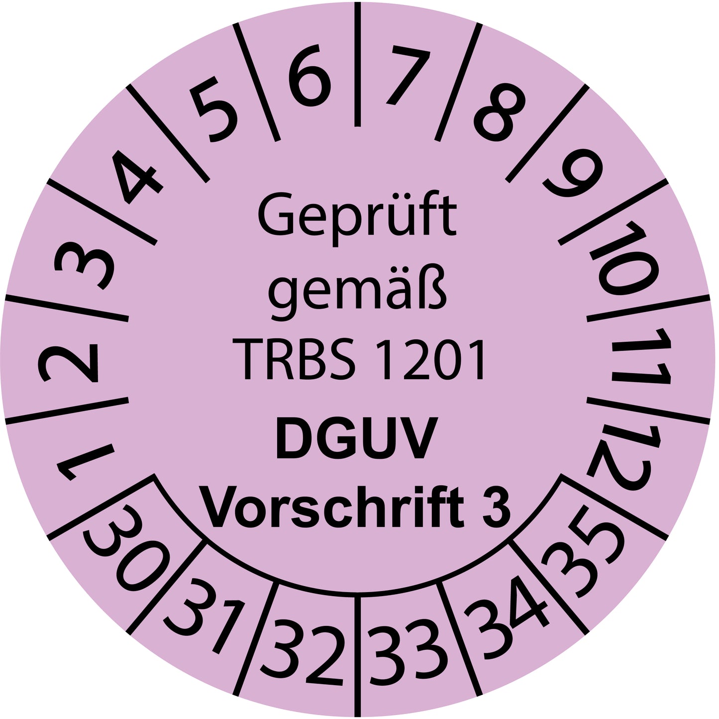 Mehrjahresprüfetiketten, Geprüft gemäß TRBS 1201, DGUV Vorschrift 3, Startjahr: 2030 aus Papier oder Plastik