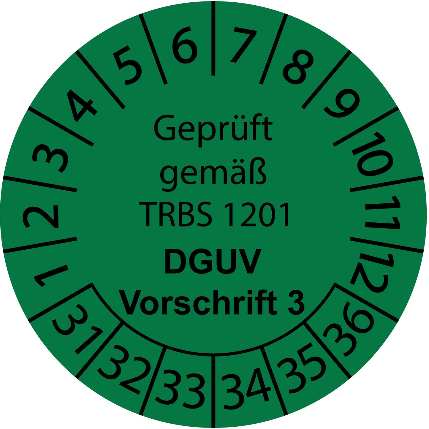 Mehrjahresprüfetiketten, Geprüft gemäß TRBS 1201, DGUV Vorschrift 3, Startjahr: 2031 aus Papier oder Plastik