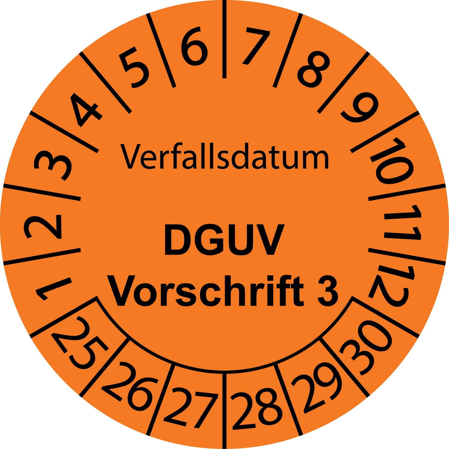 Mehrjahresprüfetiketten, Verfallsdatum, DGUV Vorschrift 3, Startjahr: 2025 aus Papier oder Plastik