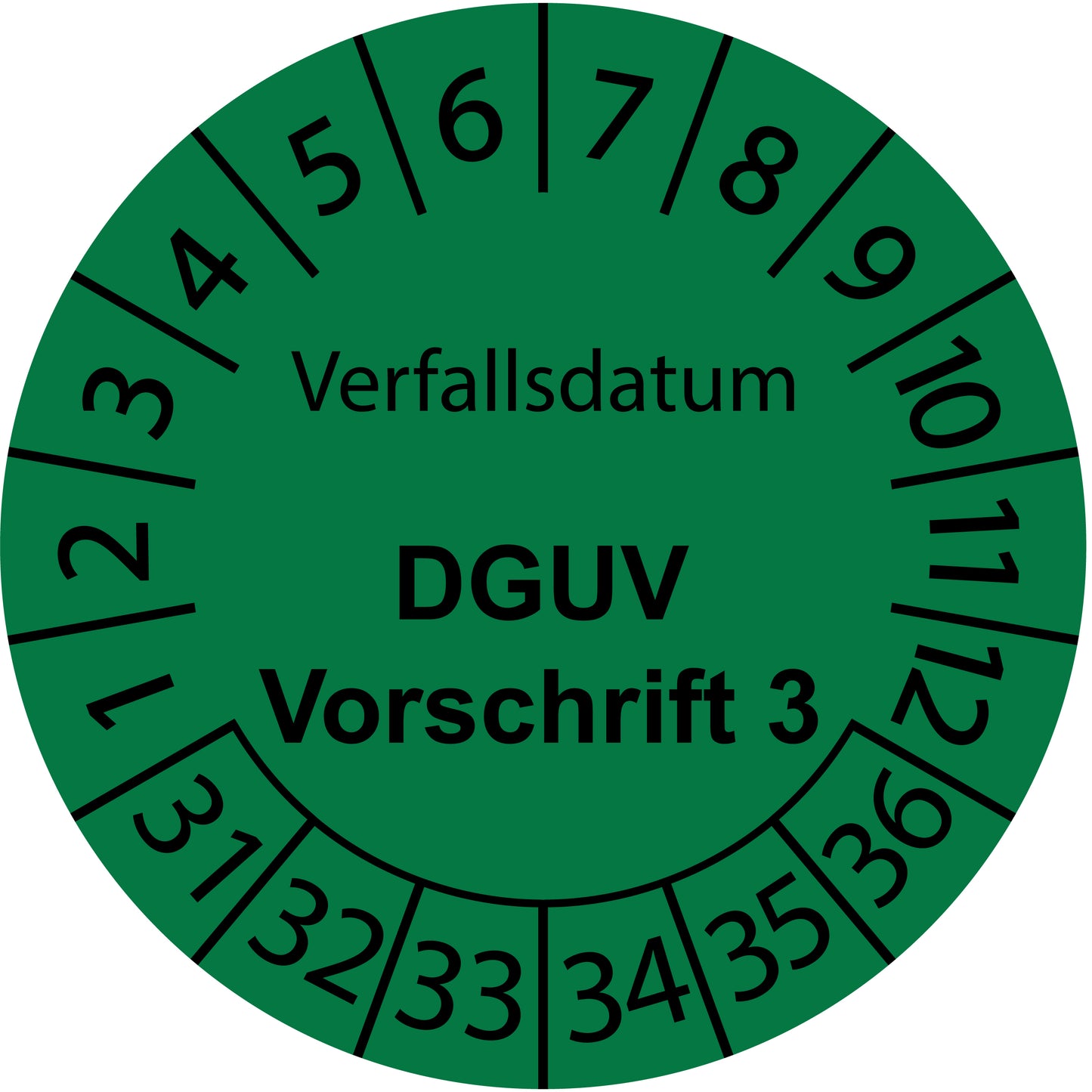 Mehrjahresprüfetiketten, Verfallsdatum, DGUV Vorschrift 3, Startjahr: 2031 aus Papier oder Plastik