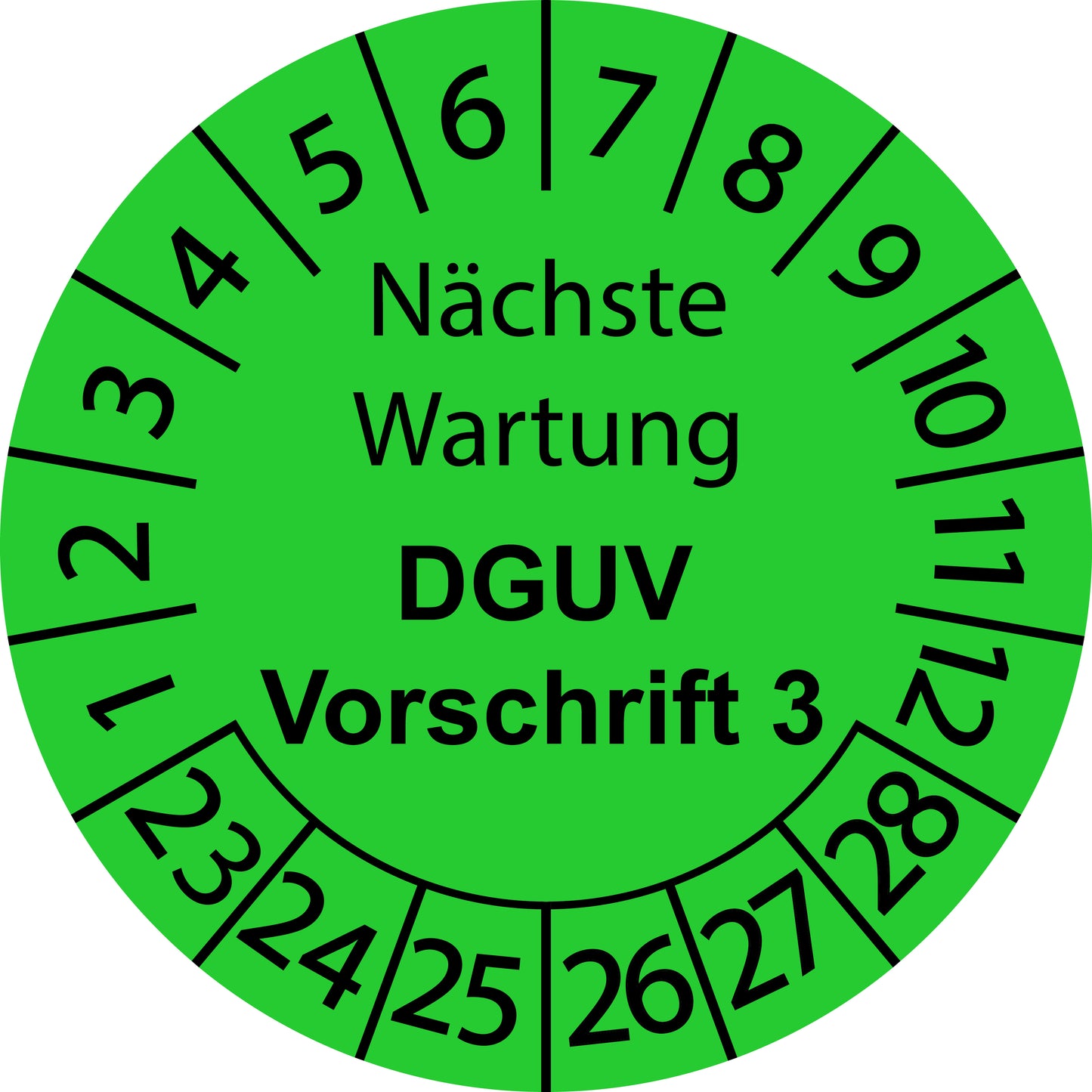 Mehrjahresprüfetiketten, Nächste Wartung, DGUV Vorschrift 3, Startjahr: 2023 aus Papier oder Plastik