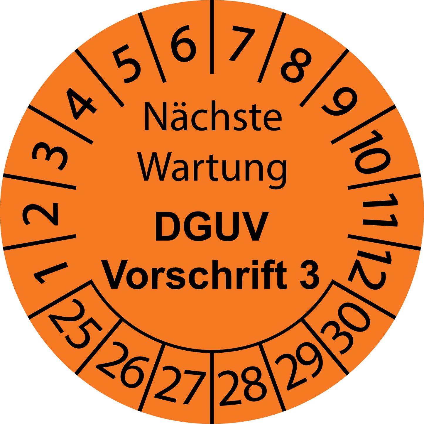 Mehrjahresprüfetiketten, Nächste Wartung, DGUV Vorschrift 3, Startjahr: 2025 aus Papier oder Plastik