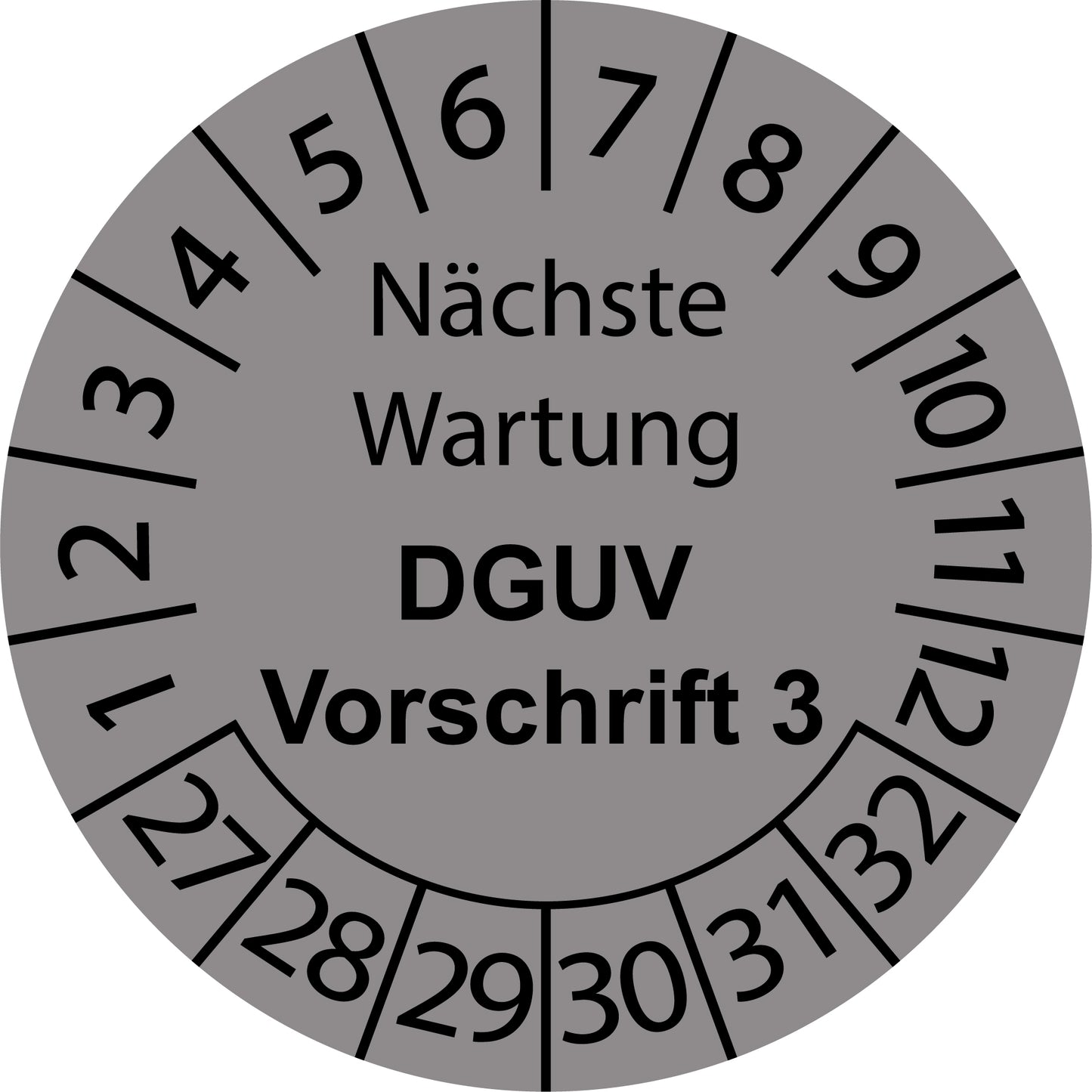 Mehrjahresprüfetiketten, Nächste Wartung, DGUV Vorschrift 3, Startjahr: 2027 aus Papier oder Plastik