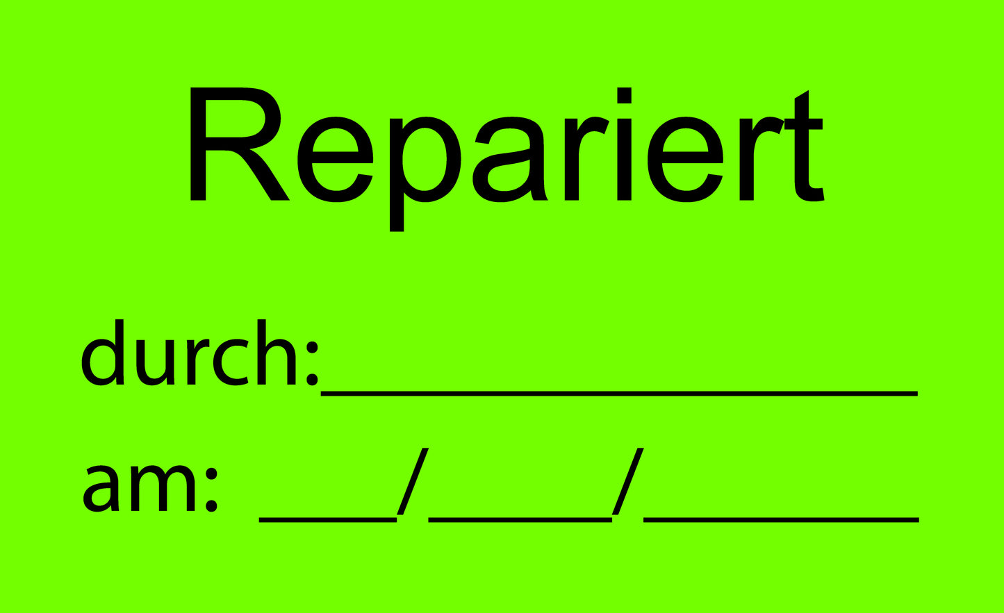 1000 Stück Qualitätssicherung "Repariert" aus Papier ES-QUAL-1010