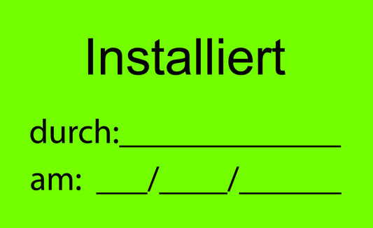 1000 Stück Qualitätssicherung "Installiert" aus Papier ES-QUAL-1030