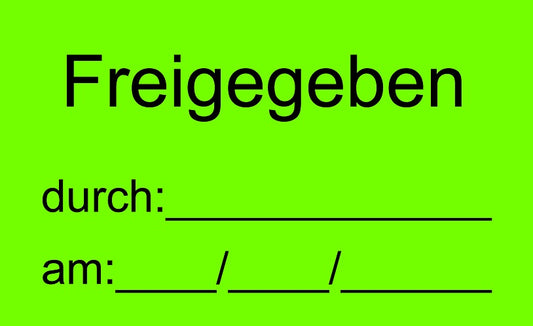 1000 Stück Qualitätssicherung "Freigegeben" aus Papier ES-QUAL-1140