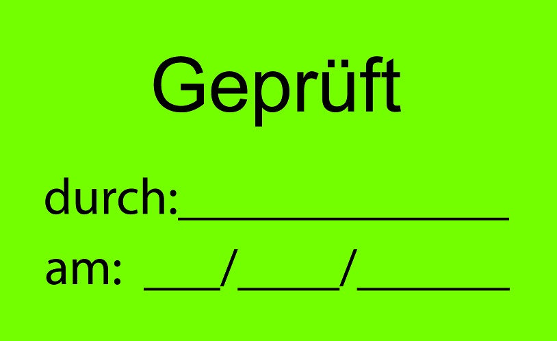 1000 Stück Qualitätssicherung "Geprüft" aus Plastik ES-QUAL-1150