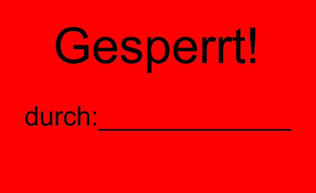 1000 Stück Qualitätssicherung "Gesperrt!" aus Papier ES-QUAL-1200
